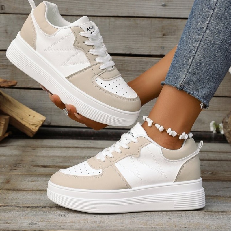 Platform Sneakers Chunky - Women's Platform Sneakers Round Toe Chunky