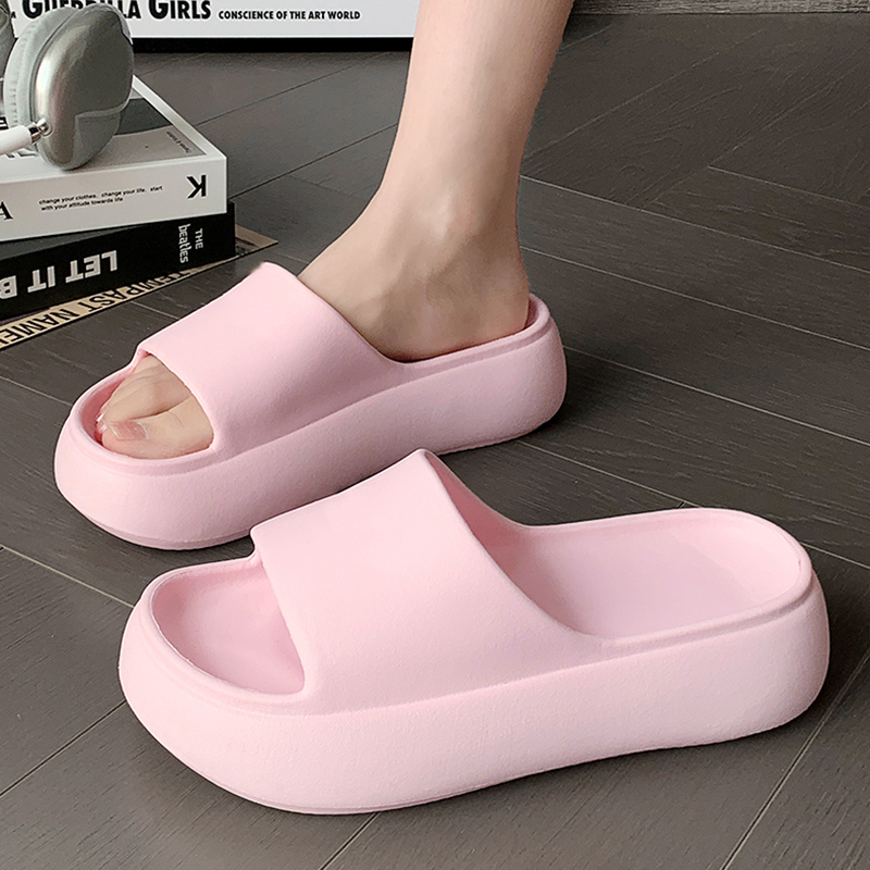 Women'S Shoes For Flat Feet - Thick Bottom 6cm Pink Slippers For