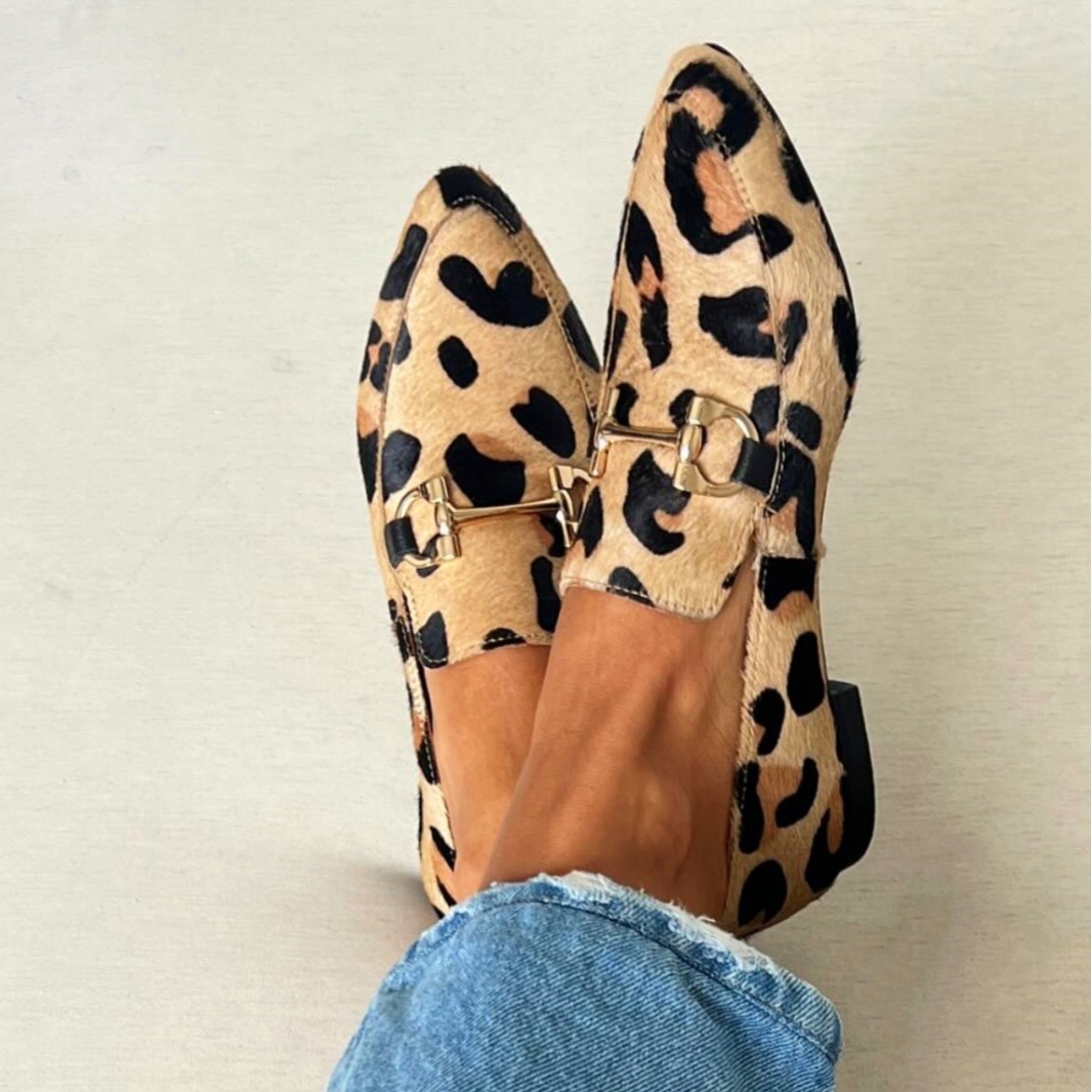 Women Shoes Mules - Large Size 40-43 Leopard Print Women's
