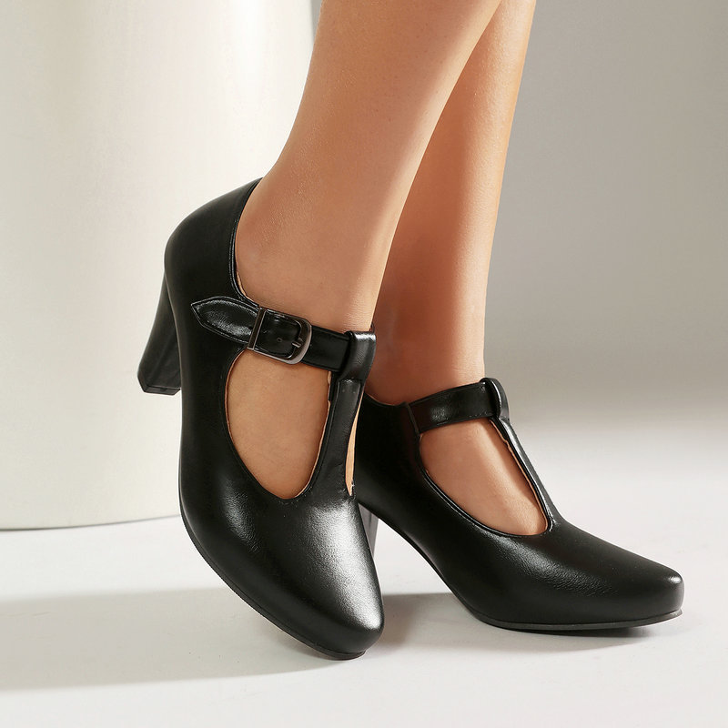 Women'S Xti Shoes - Womens T-Strap Mary Jane Shoes Block