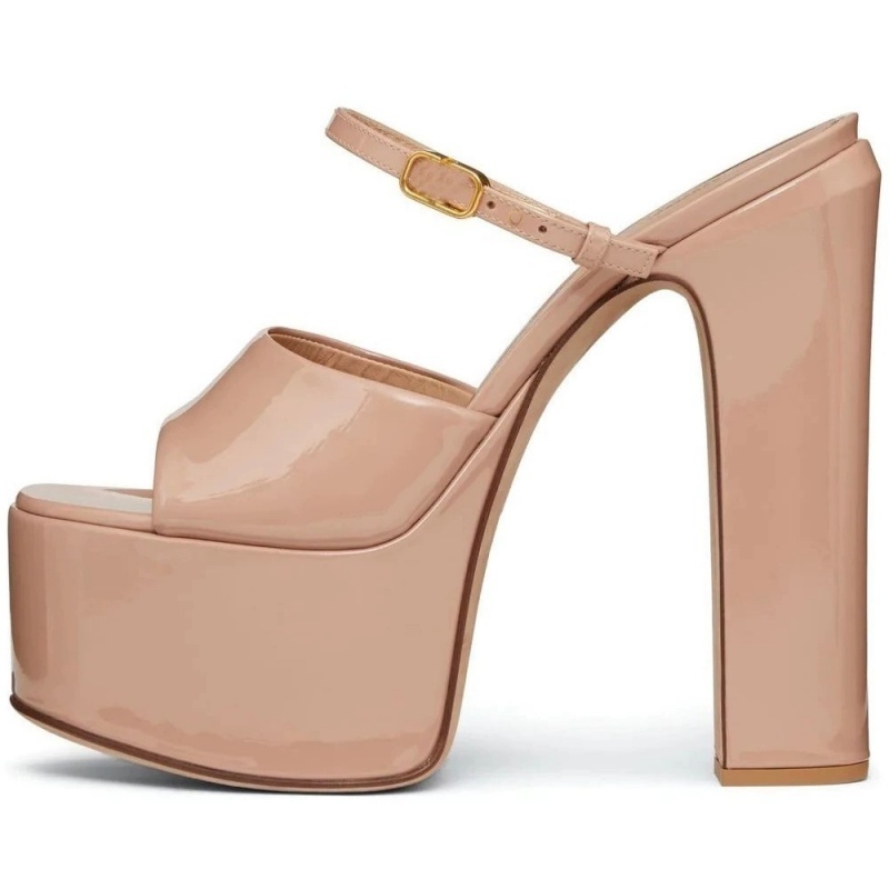 Peep Toe Heels - Platform Height Increasing Women's Sandals Round