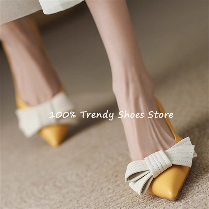Women Shoes Sandals - Butterfly Knot Decor Women Slip-On Pumps