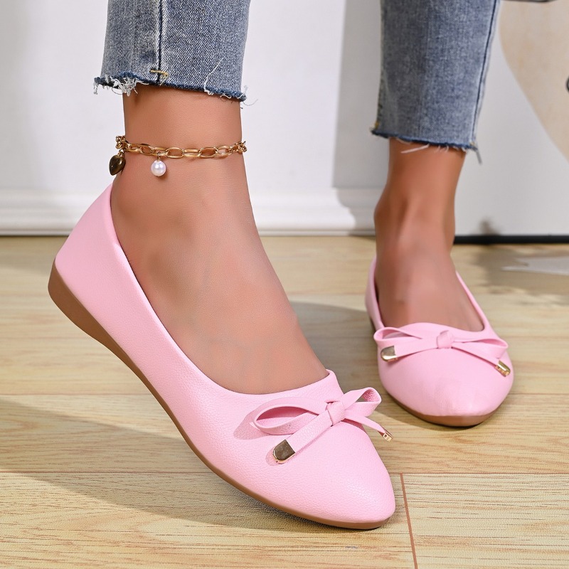 Women Shoes Loafers - Bow Shallow Mouth Soft Sole Comfortable