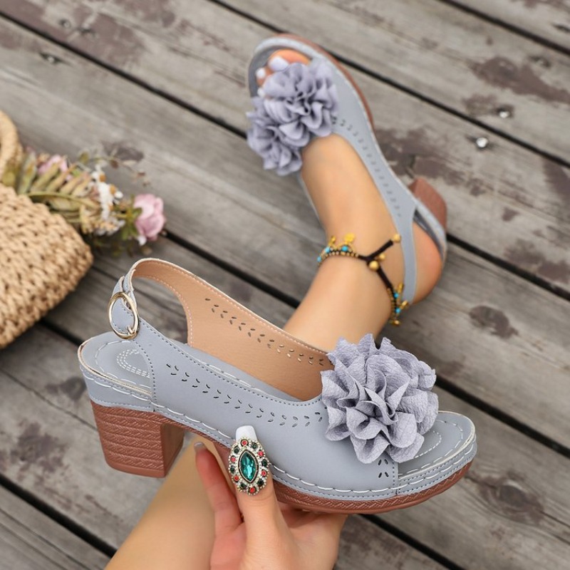 Vintage Flower Decorate Peep T - огляд і ціна Peep Toe Heels