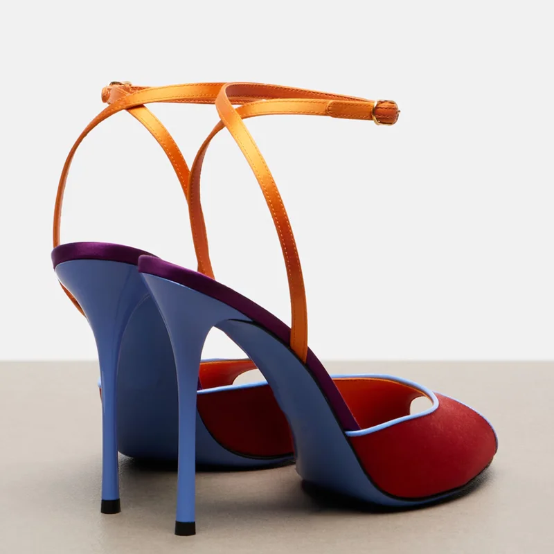 Satin Mixed Colors Peep Toe Sa - огляд і ціна Peep Toe Heels