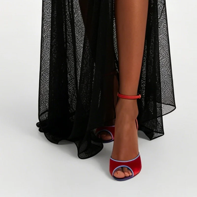 Satin Mixed Colors Peep Toe Sa - огляд і ціна Peep Toe Heels