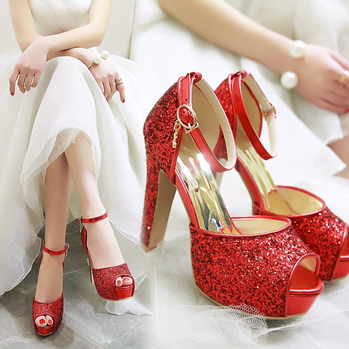 Silver Summer Women High Heel  - огляд і ціна Peep Toe Heels