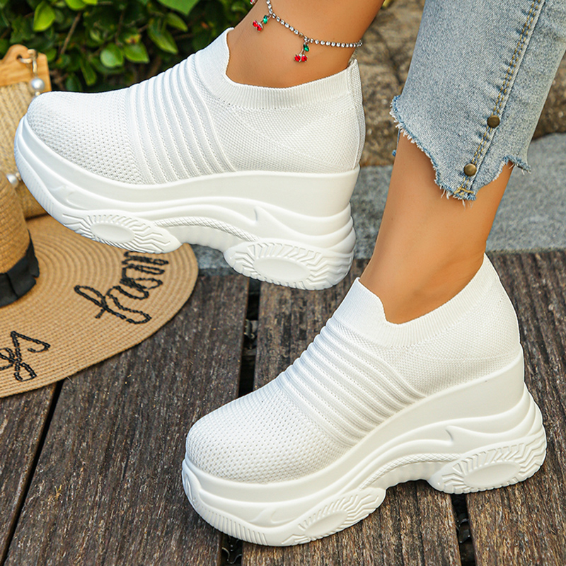 Women's Knitted White Chunky S - огляд і ціна Platform Sneakers Chunky