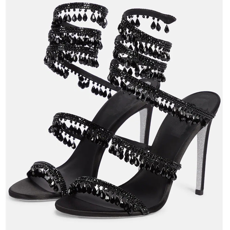 Sexy Green Crystal Fringe Stil - огляд і ціна Peep Toe Heels
