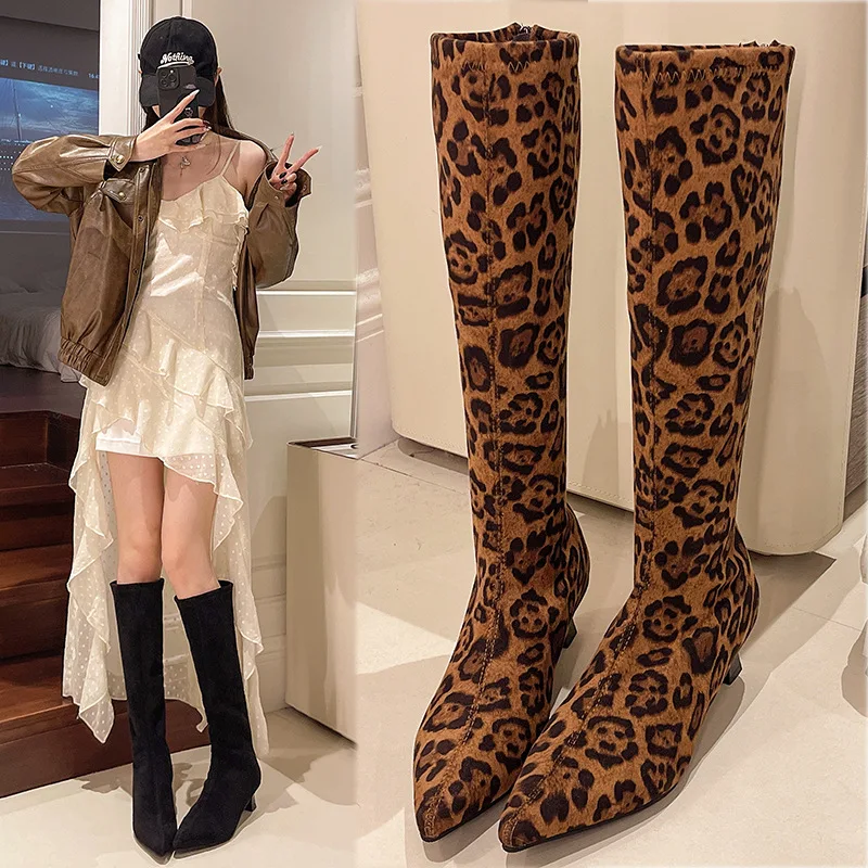 Pointed Toe Knee High Boots Wo - огляд і ціна High Knee Heel Boots