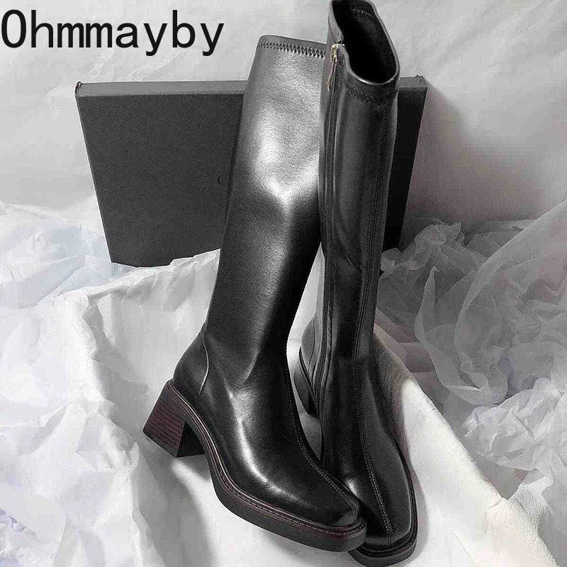 Vintage Thick Heel Women Knee  - огляд і ціна High Knee Heel Boots