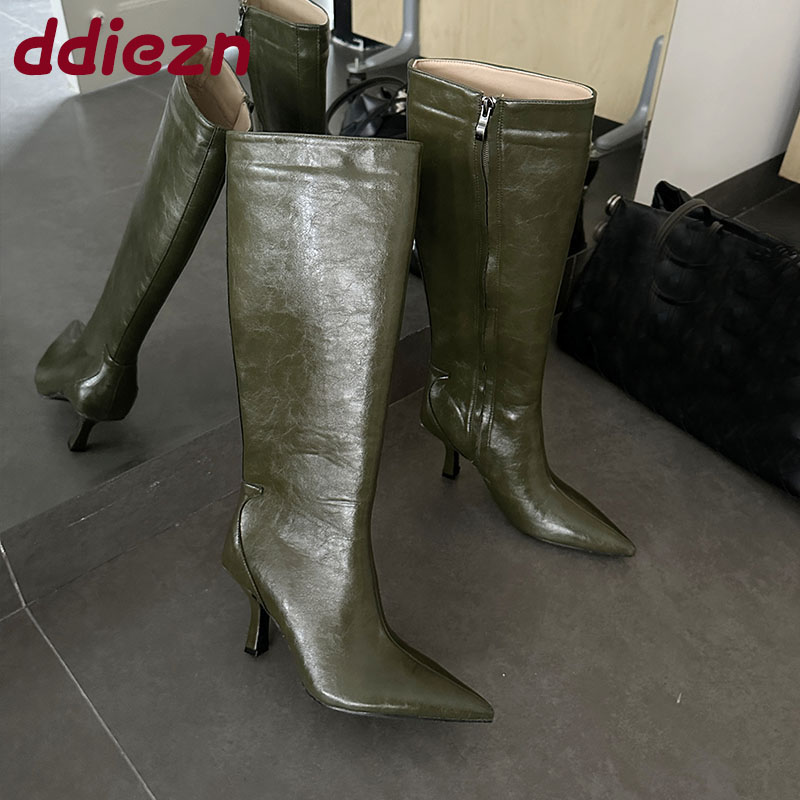 Fashion Pointed Toe Ladies Kne - огляд і ціна High Knee Heel Boots