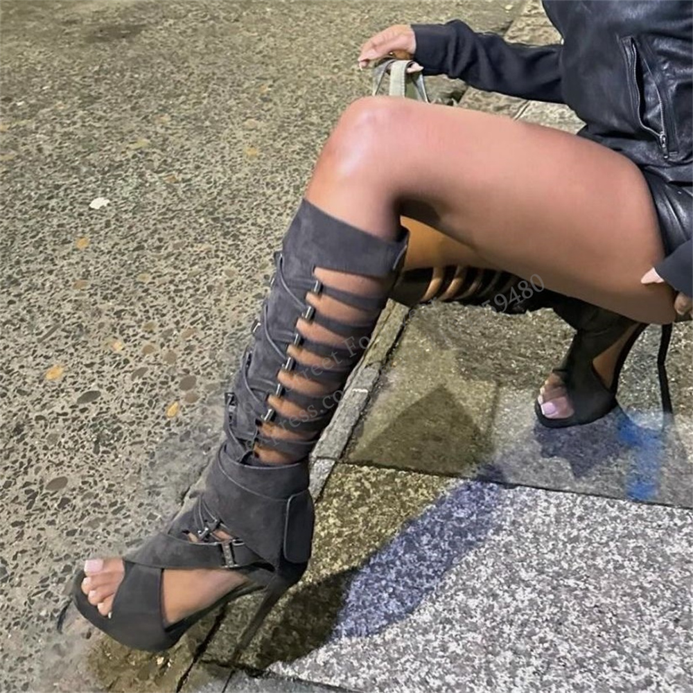 Gladiator Hollow Belt Buckle K - огляд і ціна High Knee Heel Boots