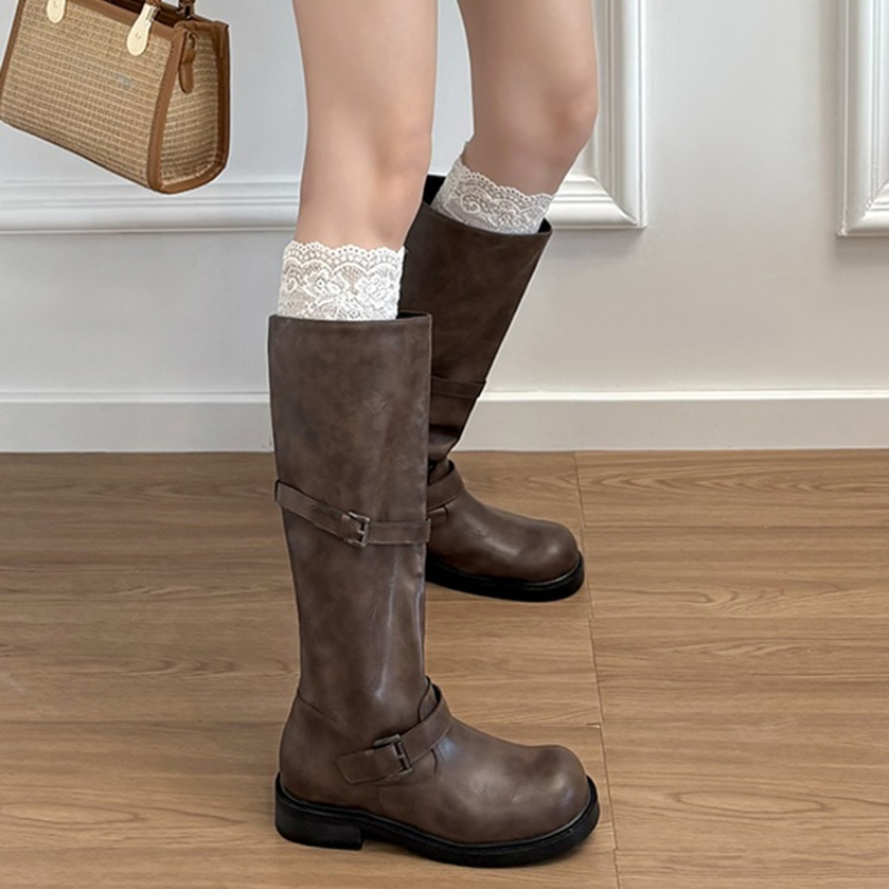Vintage Belt Buckle Women Knee - огляд і ціна High Knee Heel Boots