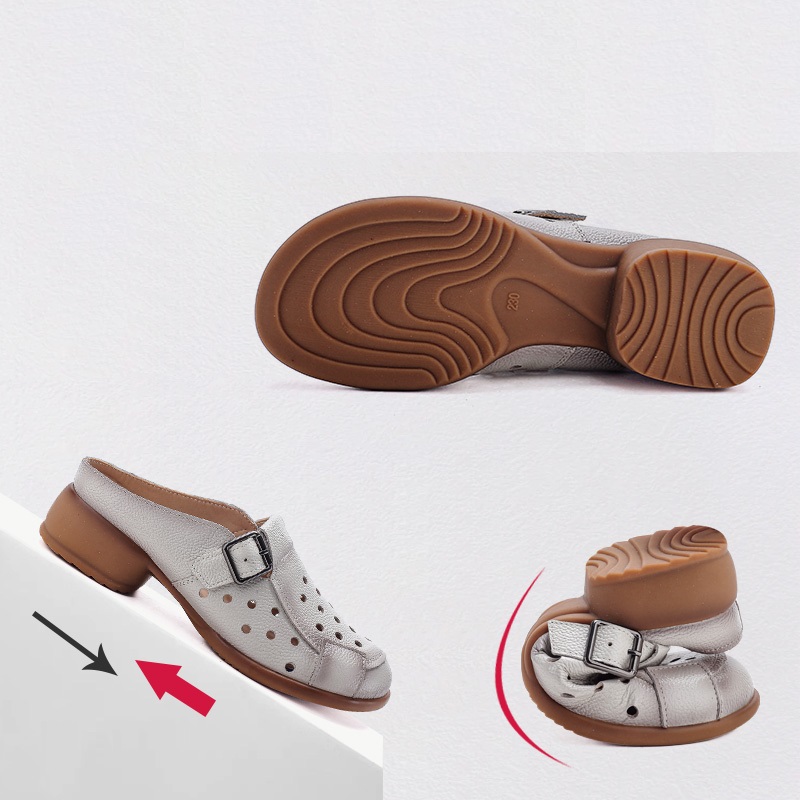 New Cow Leather Low Heel Sanda - огляд і ціна Women Shoes Mules
