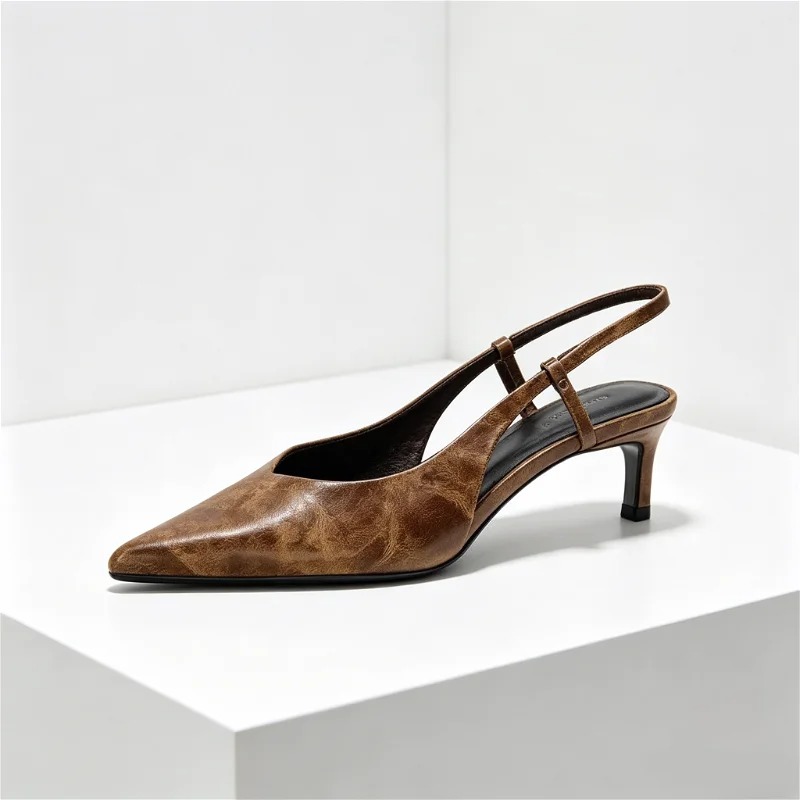 Retro Brown Kitten Heel Design - огляд і ціна Women Shoes Brown Colour