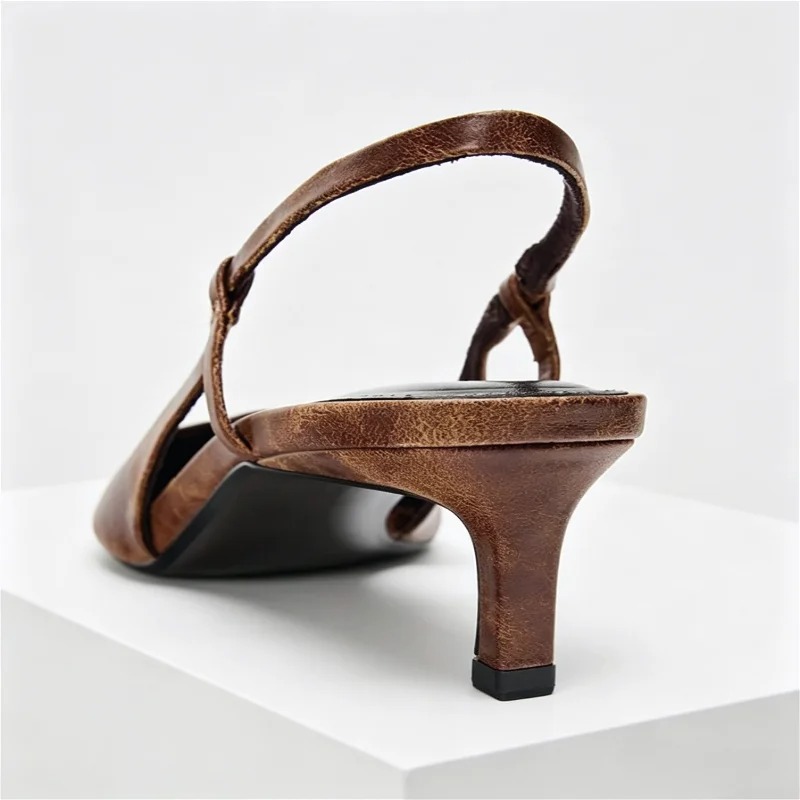 Retro Brown Kitten Heel Design - огляд і ціна Women Shoes Brown Colour