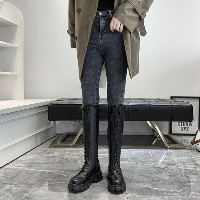 Women Knee High Boots Lace Up  - огляд і ціна High Knee Heel Boots
